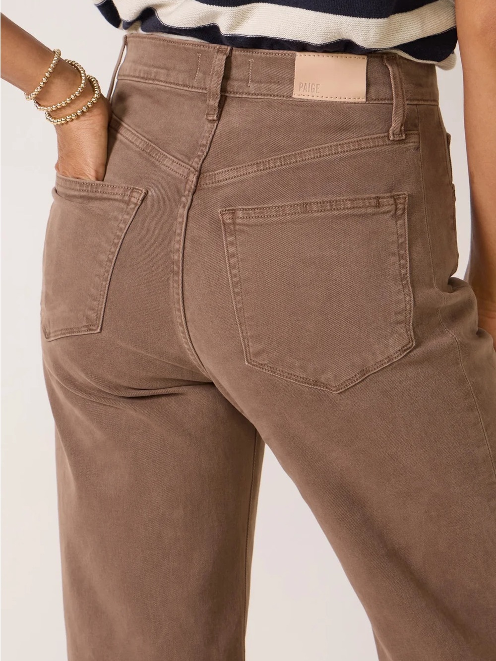 Wide Leg High-Rise Women’s Jeans in Brown - Picture 5 of 6